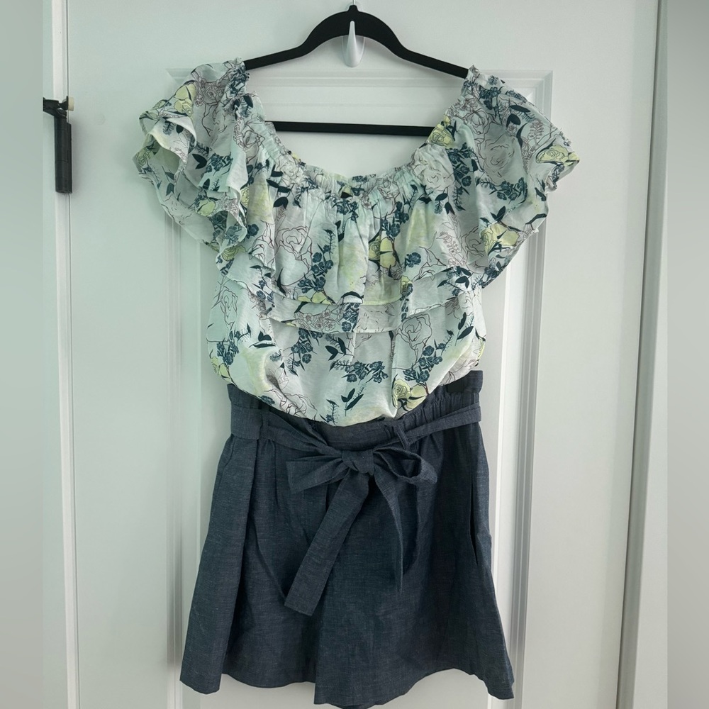 BCBG short and top.  Short light chambray size small.  Top size medium